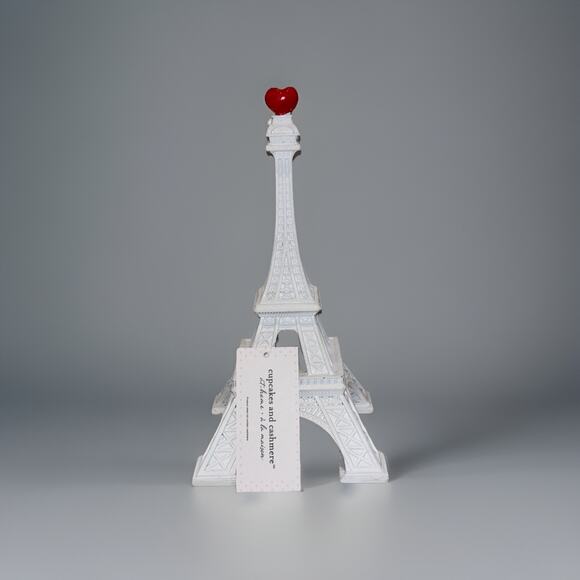 cupcakes and cashmere Other - Cupcakes & Cashmere Eiffel Tower White with Red Heart Valentine's Day Statue NEW